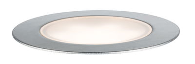 Spot encastré LED rond avec cadre en aluminium brossé et lumière blanc chaud pour intérieurs modernes