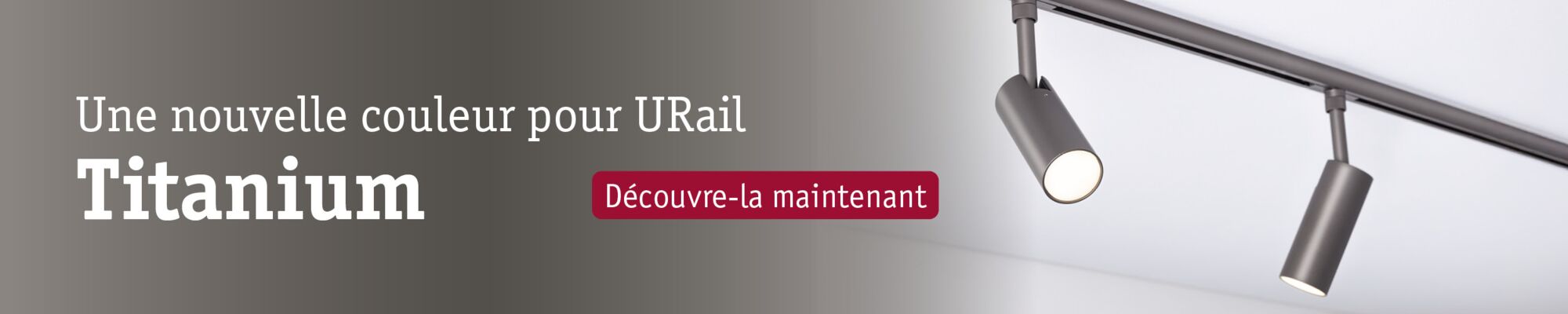 Spots sur rail URail en métal couleur titane pour éclairage intérieur moderne