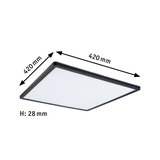 Flache quadratische LED-Deckenleuchte 420x420 mm mit schwarzem Rahmen für moderne Raumbeleuchtung