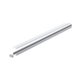 Aluminium LED-Profil in Silber mit weißer Abdeckung für moderne Lichtleisten und LED-Streifen.