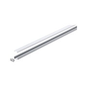 Aluminum LED profile in silver with white cover for modern light strips and LED installations.