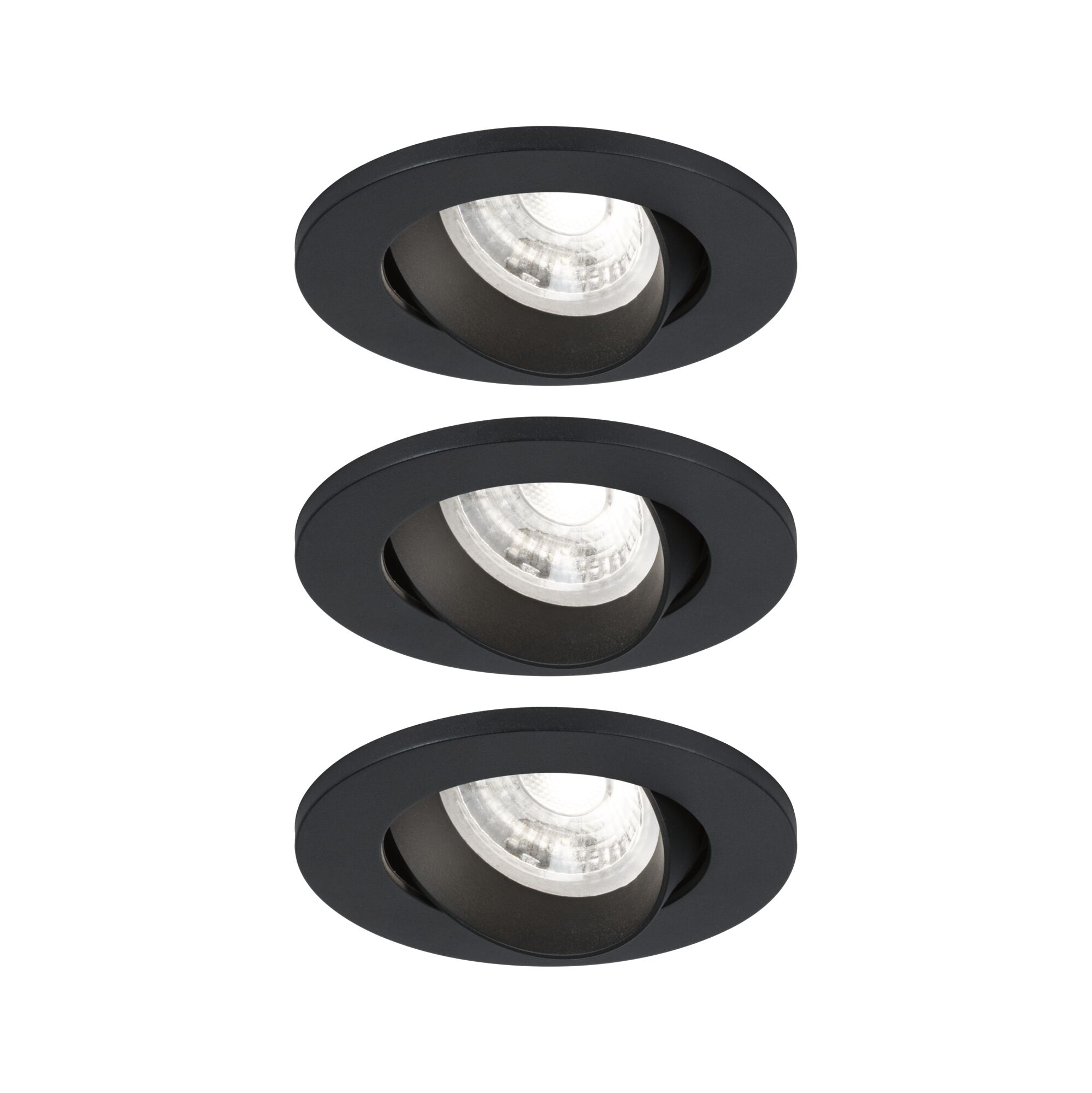 LED Einbauleuchte Salerno 4000K 67mm 3x204lm 3x2,9W Schwarz matt