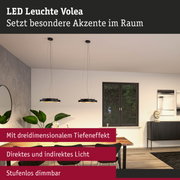 Moderne schwarze LED-Hängeleuchten Volea mit direktem und indirektem Licht im Esszimmer