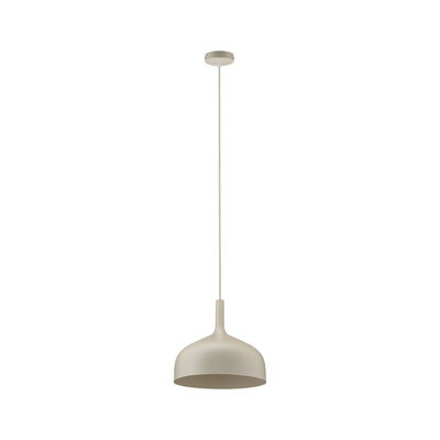 Modern pendant light in matte beige metal with simple design for living spaces
