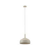 Moderne hanglamp van mat beige metaal met eenvoudig ontwerp voor woonruimtes