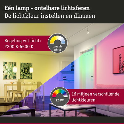 LED plafondspot met instelbare witlichtkleur 2200K-6500K en 16 miljoen RGBW kleuren voor woonruimtes