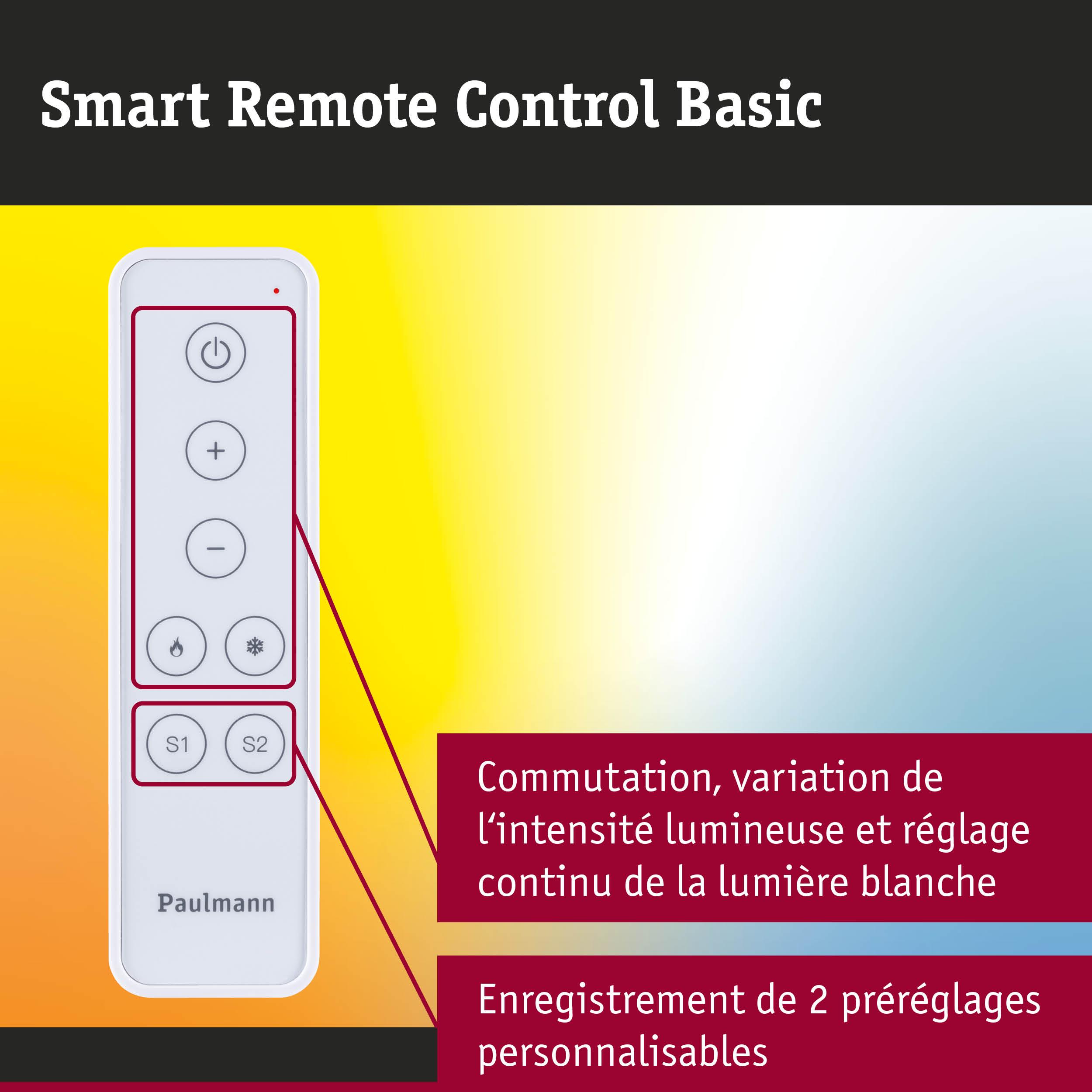 Télécommande Smart Remote Control Basic blanche avec réglage d’intensité lumineuse et 2 préréglages