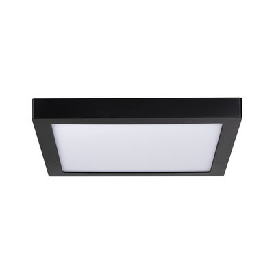 Plafonnier LED carré noir avec diffuseur blanc en plastique pour éclairage intérieur moderne