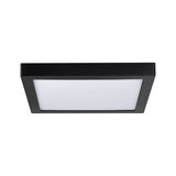 Black square LED ceiling light with white plastic diffuser for modern indoor lighting solutions