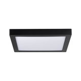 Schwarze quadratische LED-Deckenleuchte mit weißem Diffusor aus Kunststoff für moderne Innenräume