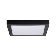 Black square LED ceiling light with white plastic diffuser for modern indoor lighting