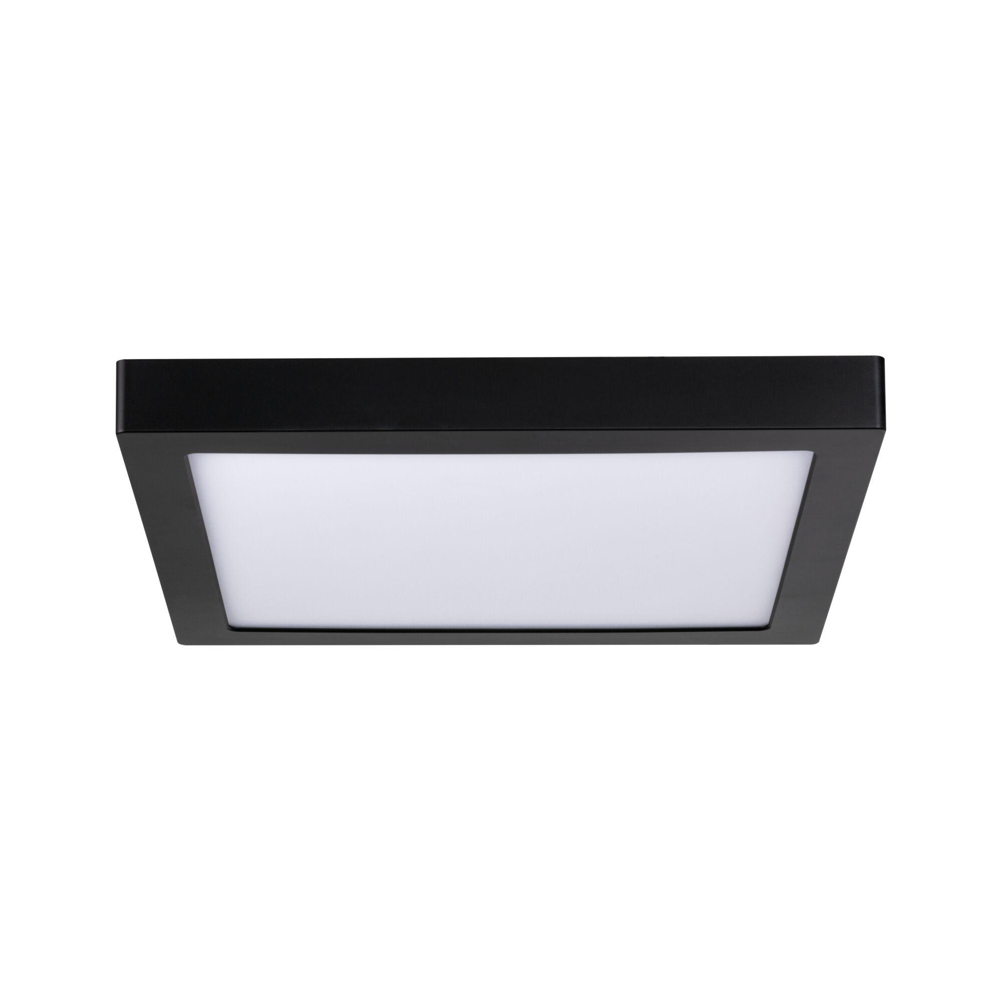 Schwarze quadratische LED-Deckenleuchte mit weißem Diffusor aus Kunststoff für moderne Beleuchtung