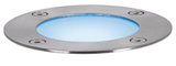 Spot LED encastré rond en acier inoxydable avec lumière bleue pour éclairage extérieur et jardin