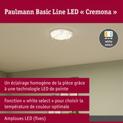 Plafonnier LED Cremona White Select 370mm 230V 21,2W Blanc/Transparent