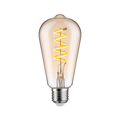 Vintage LED-Glühbirne mit Spiralfaden in Bernsteinfarben und E27-Fassung für dekorative Beleuchtung