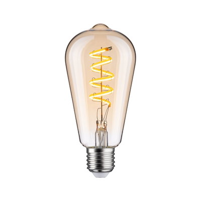 Ampoule LED vintage à filament spirale couleur ambre avec culot E27 pour éclairage décoratif