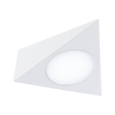 Triangular white LED recessed spotlight made of plastic for modern room lighting