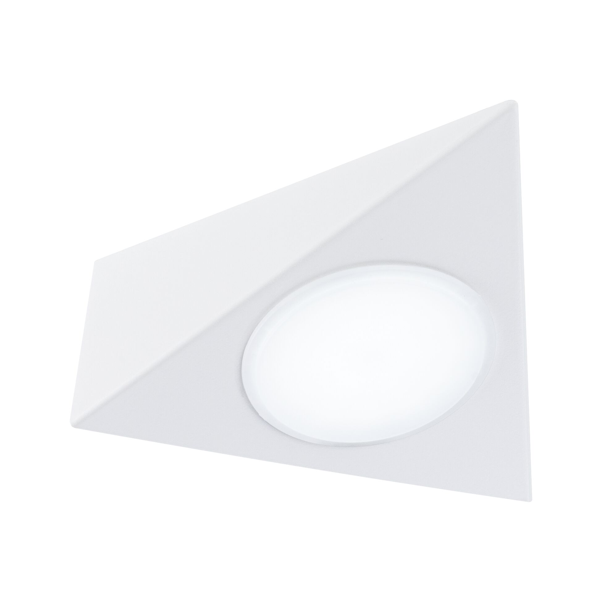 Triangular white LED recessed spotlight made of plastic for modern room lighting