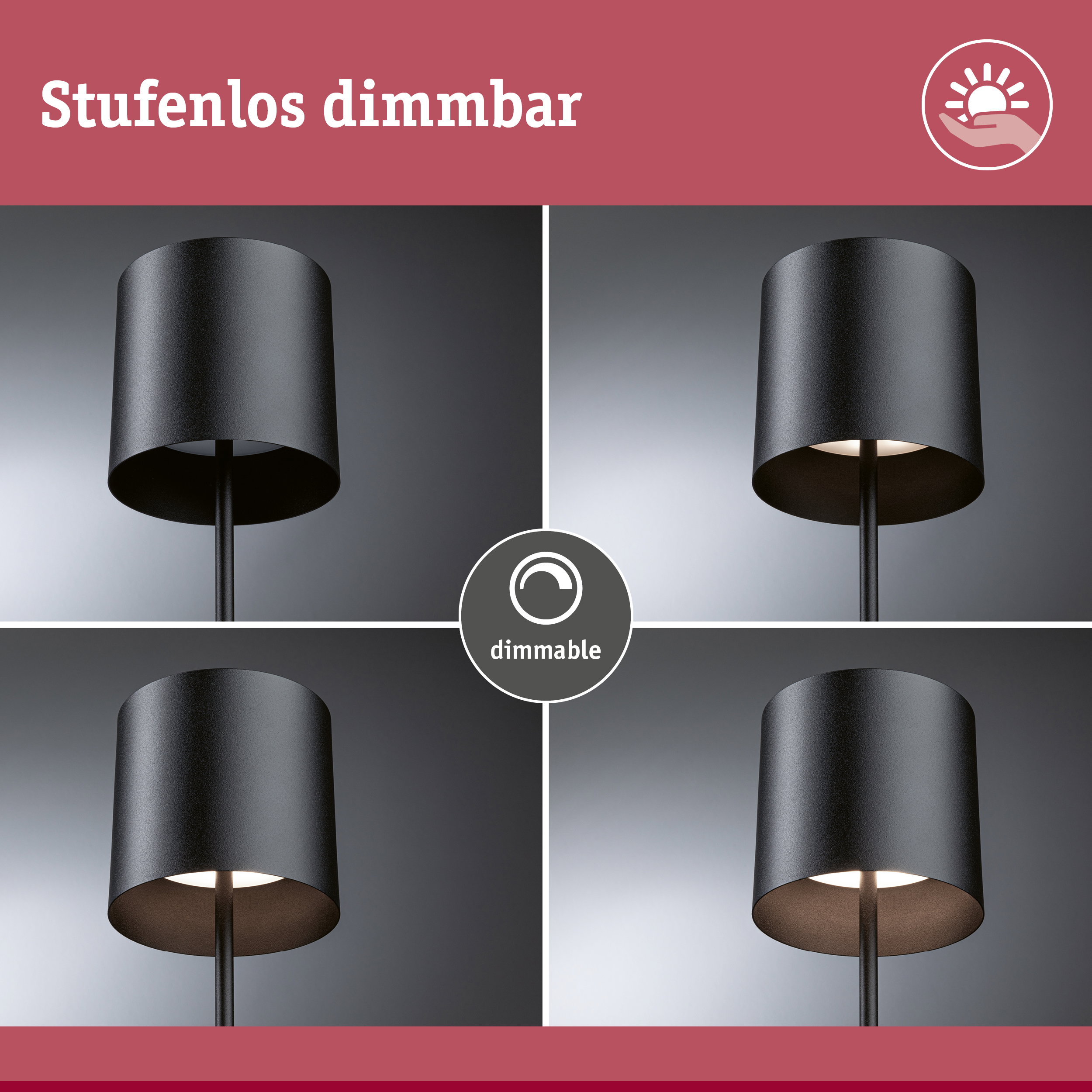 Schwarze dimmbare Metall-Stehlampe mit zylindrischem Lampenschirm für Wohnraumbeleuchtung