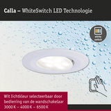Calla LED inbouwspot wit met WhiteSwitch-technologie, instelbare lichtkleur 3000K tot 6500K