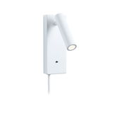 Modern white metal LED wall spotlight with adjustable head for accent lighting in interiors