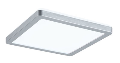 Quadratische LED-Deckenleuchte mit silbernem Aluminiumrahmen und weißem Diffusor für modernes Raumlicht
