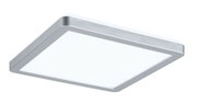 Quadratische LED-Deckenleuchte aus silbernem Aluminium mit weißem Diffusor für modernes Raumlicht
