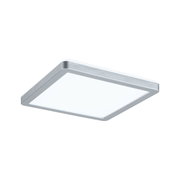Quadratische LED-Deckenleuchte aus silbernem Aluminium mit weißem Diffusor für modernes Raumlicht