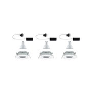 Trois spots encastrés LED blancs avec douille GU10 et câble de connexion pour éclairage de plafond moderne