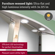 Ultra-flat furniture recessed light with warm white LED for efficient and pleasant room illumination