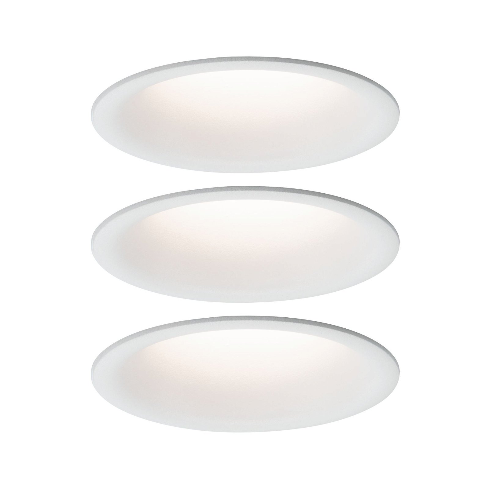 LED Recessed luminaire Cymbal Coin Basic Set IP44 round 77mm Coin 3x6,7W 3x430lm 230V dimmable 2700K Matt white