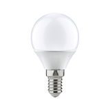White LED bulb with E14 base made of plastic and metal for energy-efficient lighting