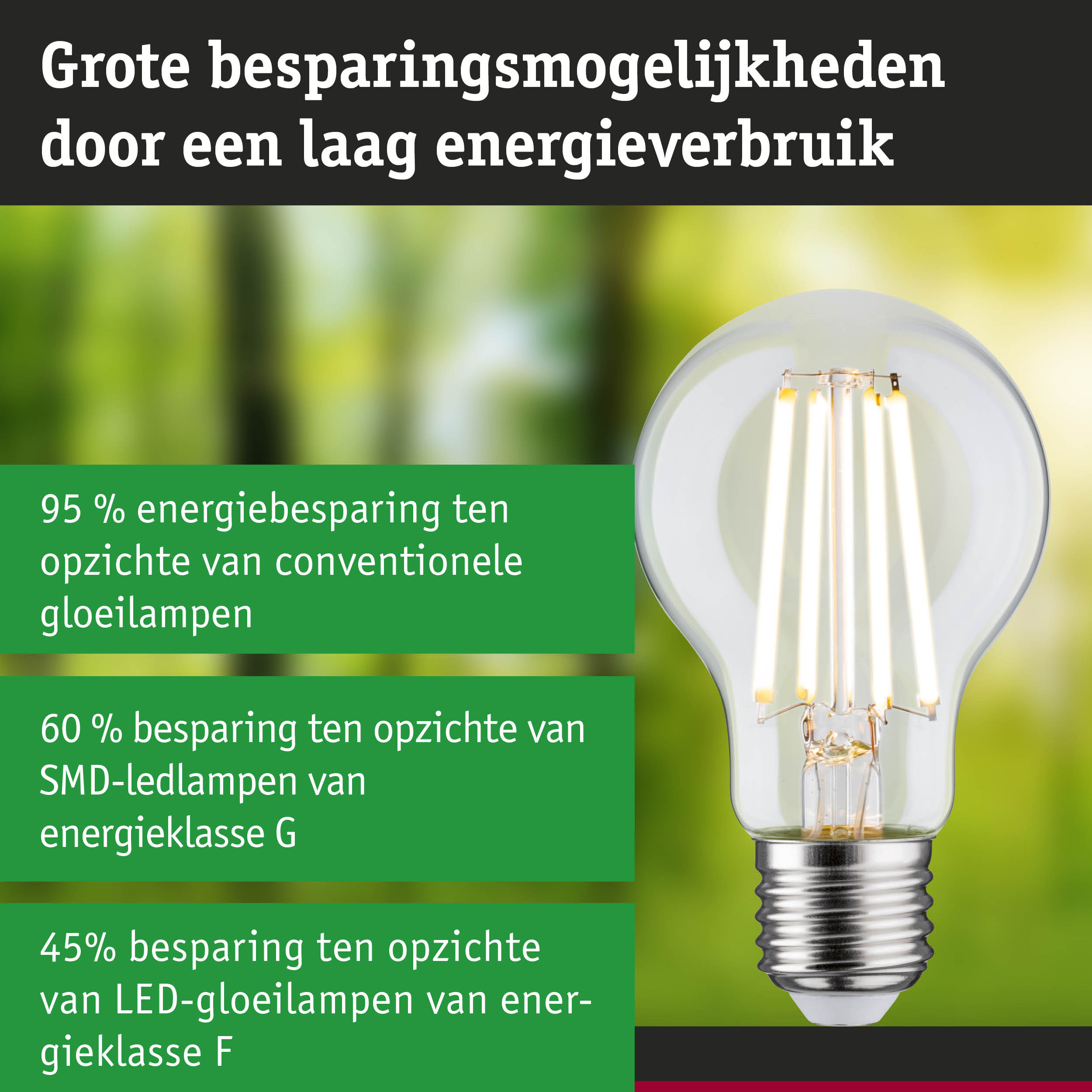 Energiezuinige LED-gloeilamp met groot besparingspotentieel en milieuvriendelijk ontwerp