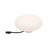 Ronde witte LED-lamp met zwarte kabel voor moderne binnenverlichting en energiezuinige verlichting