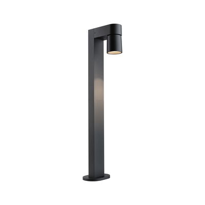 Modern black aluminum outdoor lamp post with LED spotlight for garden lighting