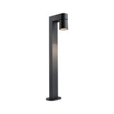 Modern black aluminum outdoor lamp post with LED spotlight for garden lighting