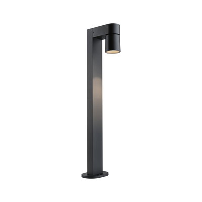 Modern black aluminum outdoor lamp post with LED spotlight for garden lighting