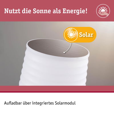 Weißes Gerät mit integriertem Solarmodul zur nachhaltigen Energiegewinnung und Aufladung