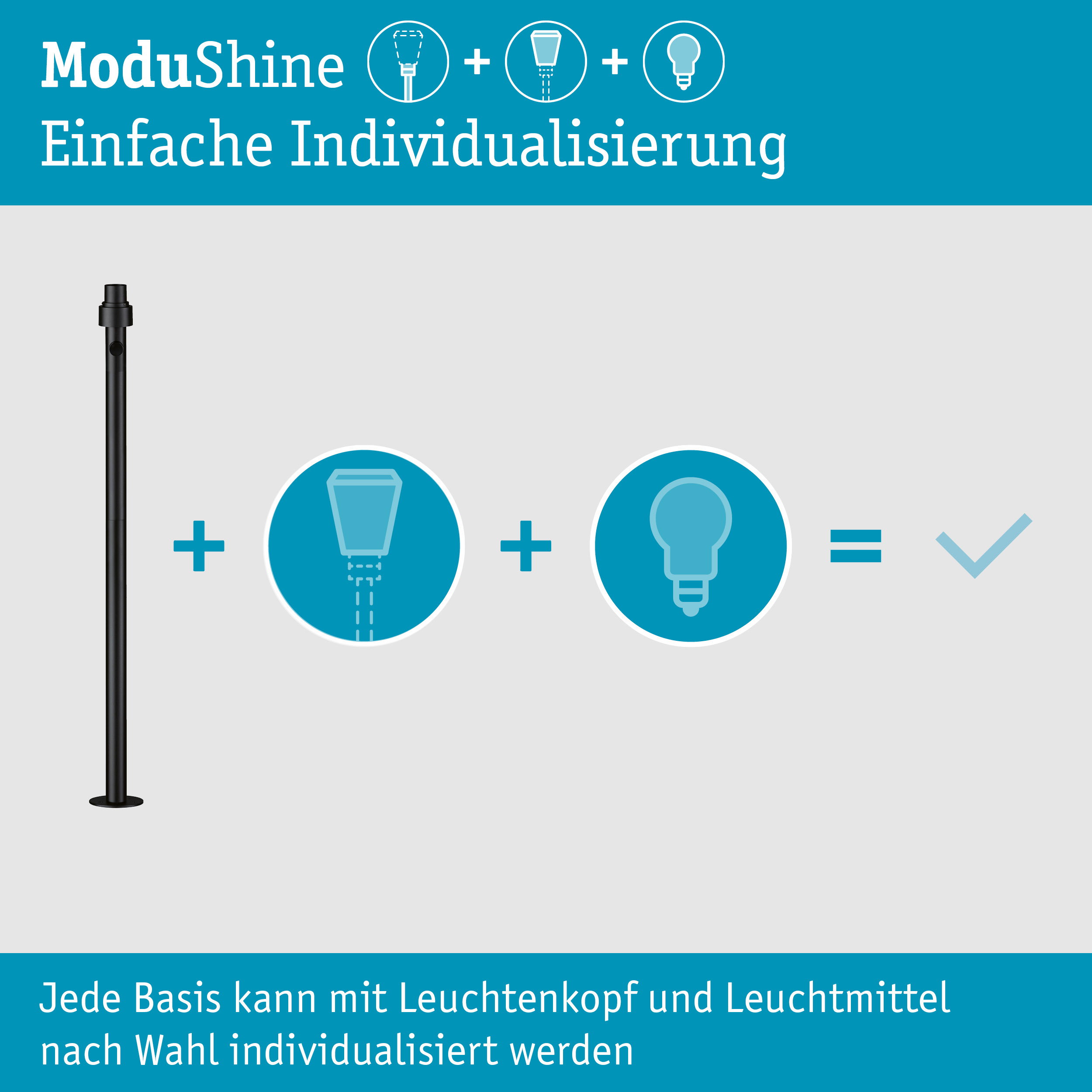 ModuShine Poller Mittel IP44 1230mm länglich Anthrazit