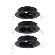 Spot encastré noir en métal avec insert orientable pour éclairage LED flexible