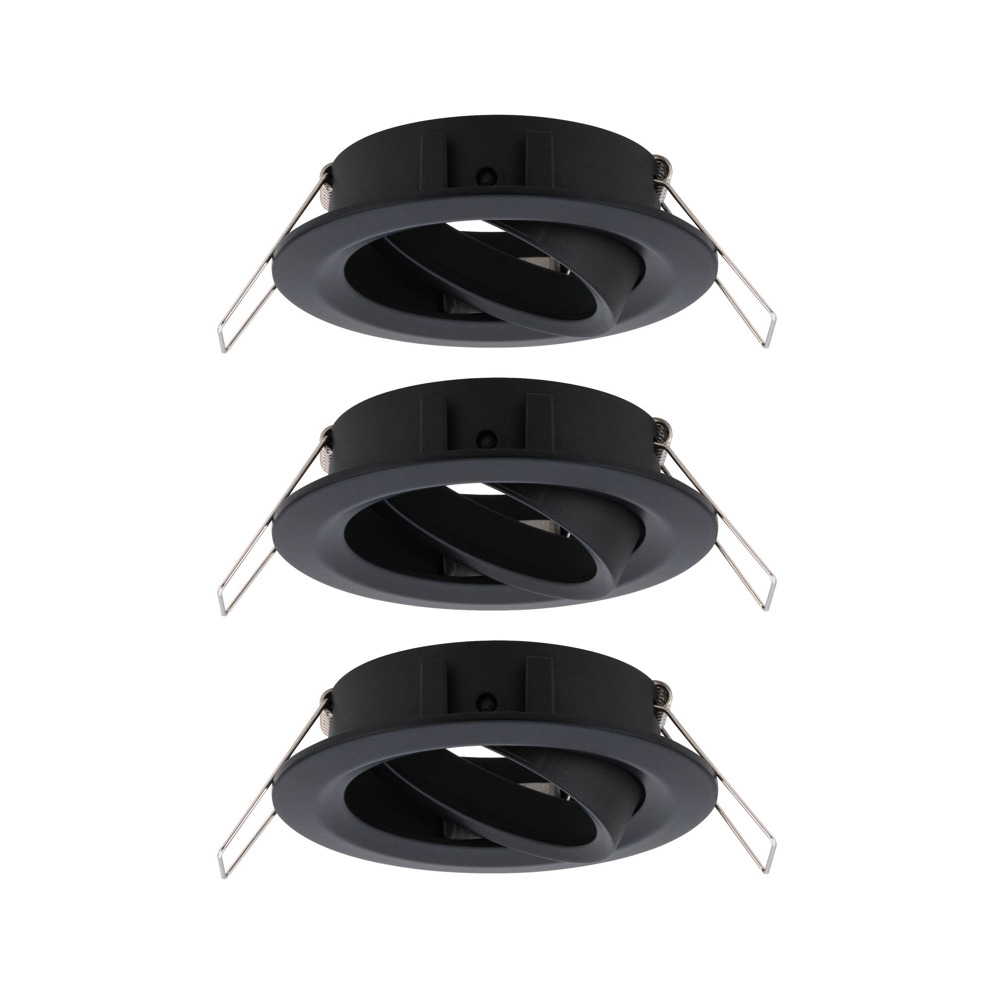 Spot encastré noir en métal avec insert orientable pour éclairage LED flexible
