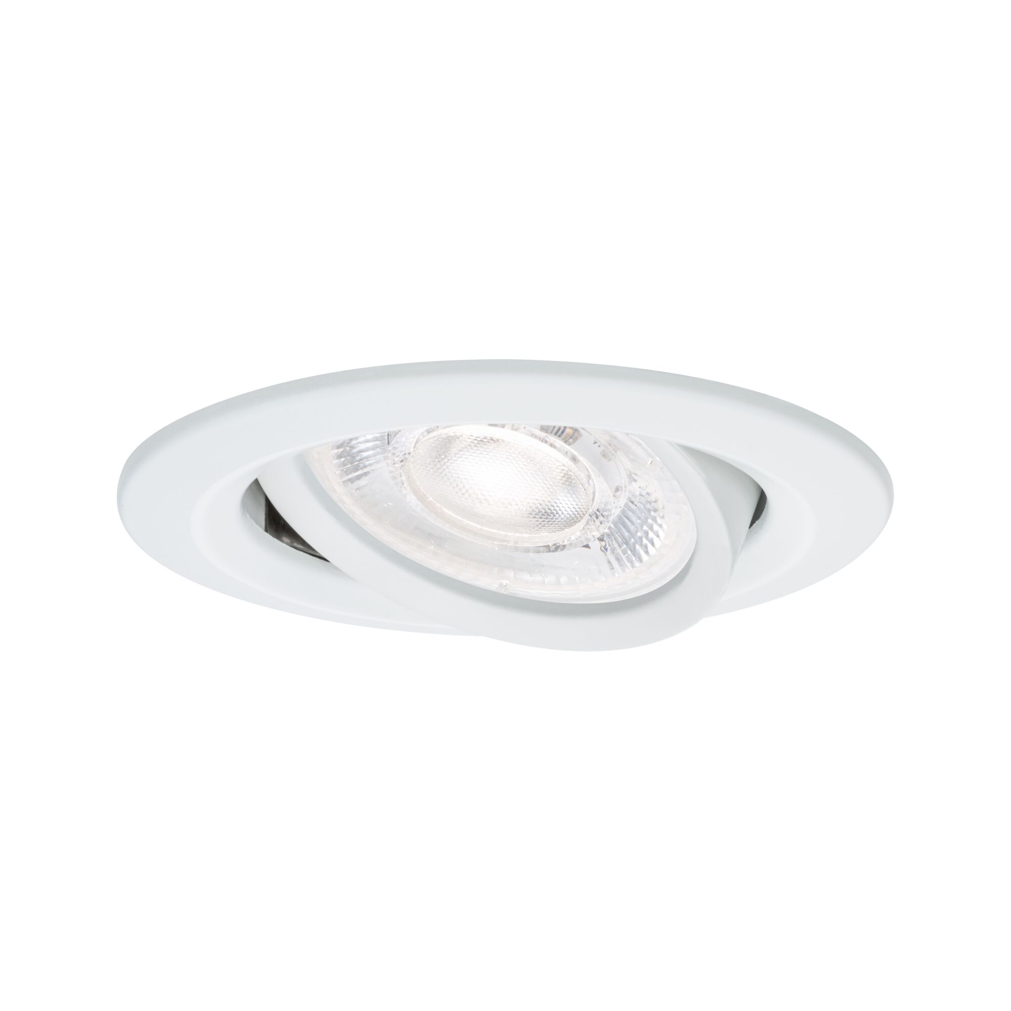 White recessed spotlight made of plastic with adjustable reflector for flexible LED lighting