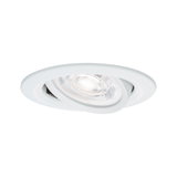 White recessed spotlight made of plastic with adjustable reflector for flexible LED lighting