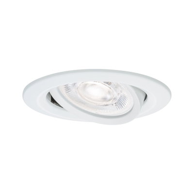 White recessed spotlight made of plastic with adjustable reflector for flexible LED lighting