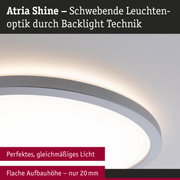 Atria Shine Deckenleuchte mit schwebender Optik und Backlight-Technik in Grau für modernes Lichtdesign
