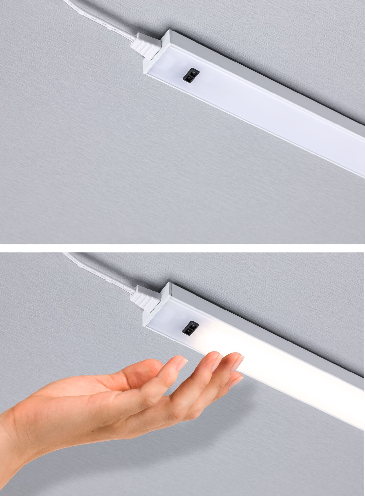 Éclairage sous-meubles LED Inline Kit de 2 2x4W 350x26mm 2x350lm 24V Blanc dépoli