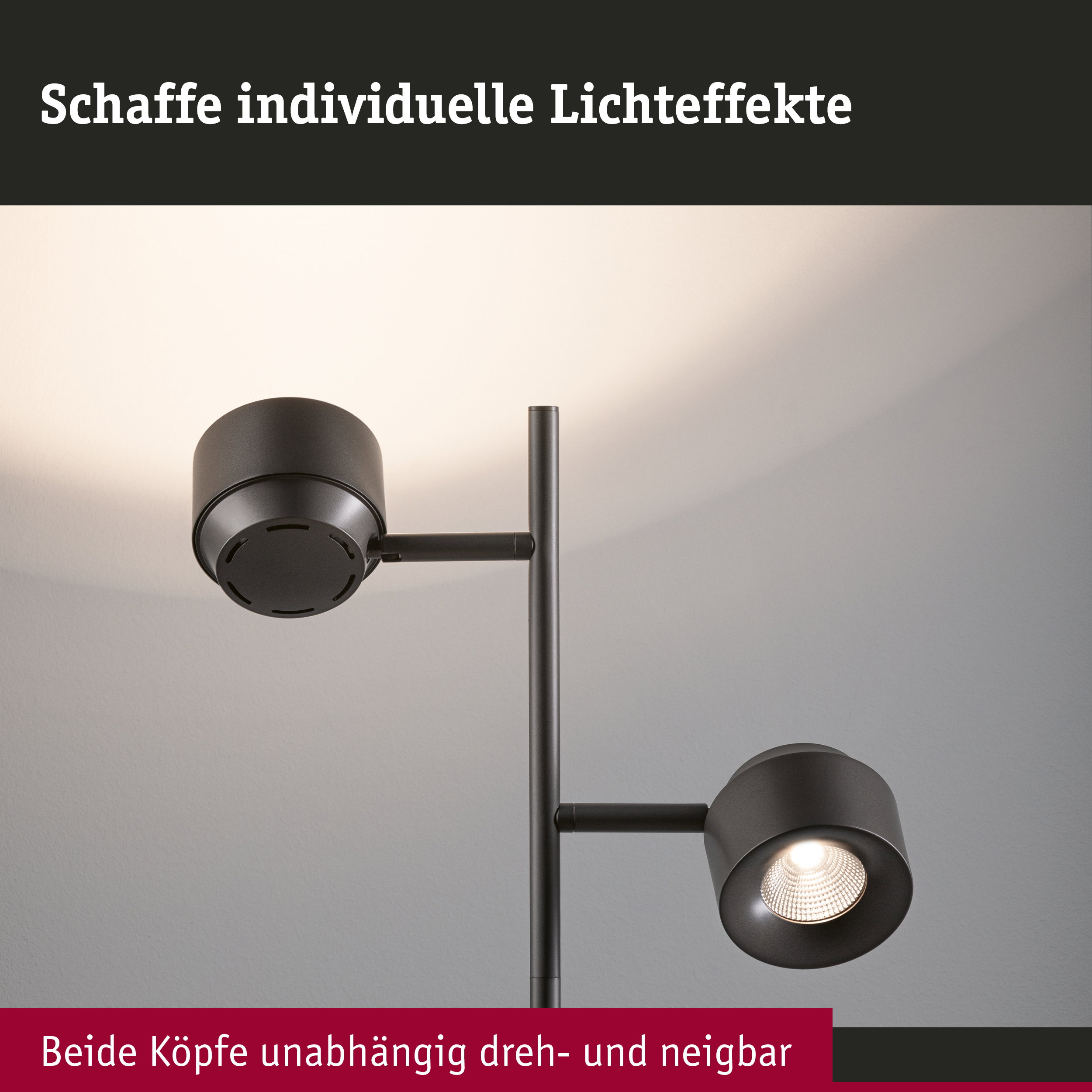 LED Stehleuchte Pane 2700K 2x315lm 2x2,2W Titanium