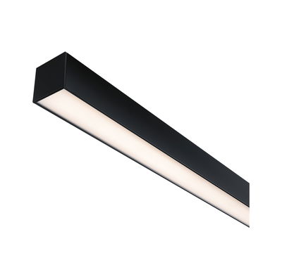 Schwarze LED-Deckenleuchte aus Aluminium mit warmweißem Licht für moderne Innenräume