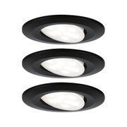 Spot LED encastré noir avec source lumineuse blanche orientable pour un éclairage flexible
