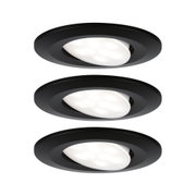 Black LED recessed spotlight with white adjustable light for flexible room illumination